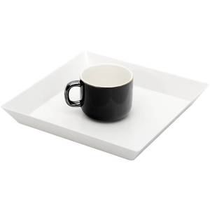 lot 10139 image: Youngever 3 Pack Plastic Serving Trays, Square Serving Platter for Parties, 10 inch x 10 inch (White)