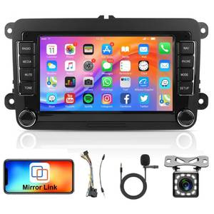 lot 11723 image: Radio for VW Passat Jetta Tiguan Golf MK5 MK6 T5 EOS Polo Android Car Stereo with GPS Navigation, Rimoody 7 Inch Touch Screen Mirror Link Bluetooth FM EQ SWC Backup Camera