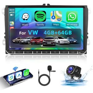lot 11802 image: 4G64G Android Car Stereo for VW Jetta Passat Seat Golf 5 6 Polo Touran Caddy Sharan, Hodozzy 9 Inch Touch Screen with Wireless Carplay Android Auto GPS WiFi Bluetooth FMRDS DSP Canbus