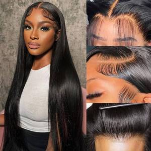 lot 12239 image: SOPSFR 4x4 Lace Front Wigs Human Hair for Women Straight Closure Wigs Human Hair 180% Density glueless wigs human hair pre plucked 28inch