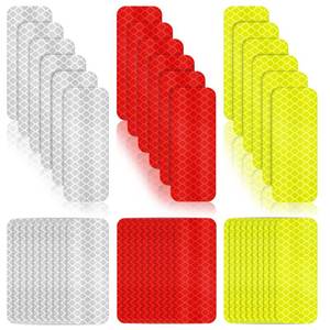 lot 12252 image: Zonon Warning Reflective Stickers Safety Night Visibility Adhesive Stickers Waterproof Reflective Tape Decal for Vehicle Motorcycle Bicycle, 1.18 x 3.25 Inch(48 Pieces)