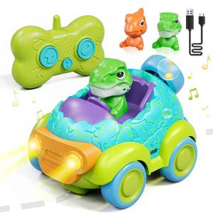 lot 12253 image: Lehoo Castle Remote Control Car for Toddlers, Rechargeable RC Cars for Toddler Toys 2-3, Dinosaur Toys for Ages 2-4 with Lights & Music, 2 3 4 Year Old Boy Toys