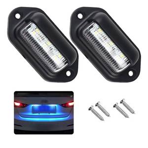 lot 12297 image: Kewucn 2 PCS 12-24V License Plate LED Light, Waterproof 6 LED License Plate Lamp Taillight for RV Camper Truck SUV Trailer Van, Step Courtesy Lights, Dome Cargo Lights or Under Hood Lights (Blue)