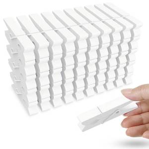 lot 14016 image: 50PCS Colored Wooden Clothespins, 2.9inch White Clothes Pins for Clip Pictures Photos Decorative, Small Colorful Wood Decoration Closepins Clips