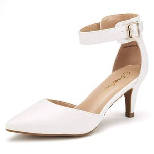 lot 14018 image: DREAM PAIRS Kitten Heel Low Heel for Women Closed Pointed Toe Pumps Wedding Party Sexy Dress Shoes Lowpointed,Size 7,WhitePu,LOWPOINTED