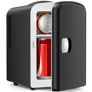 lot 15513 image: Electactic Compact Refrigerator, Portable Mini Fridge, Skin Care 4L Capacity6 Cans, for Bedroom, Car, Office & Dorm, Small Cooler for Cosmetics, Beverage and Food, Black