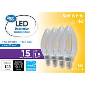 lot 10009 image: LED E14 Soft White Light Bulbs 15W - 4 Pack