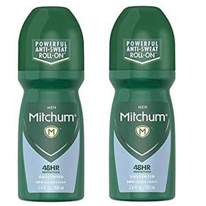 lot 1014 image: Mitchum Invisible Anti-Perspirant & Deodorant Roll-On, Unscented 3.4 oz (Pack of 2)