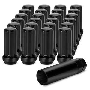 lot 1021 image: Dynofit 14X1.5 Spline Lug nuts Compatible with Chevy GMC Silverado Sierra 1500, 24pcs Aftermarket Wheel Lug Nuts Set for Fo-rd F150 2015-2024, Black Truck Nuts Sets Include 1 Socket Key for Fuel Wheel