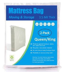 lot 1026 image: ComfortHome Mattress Bag for Moving and Storage, Heavy Weight, Fits Queen and King Size Mattress, 2 Pack