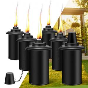 lot 1031 image: FALBAWR 6-Pack Citronella Torch Replacement Canisters,16oz Torch Refillable Canisters with Wicks - Ideal for Outdoor Parties and Garden Decor