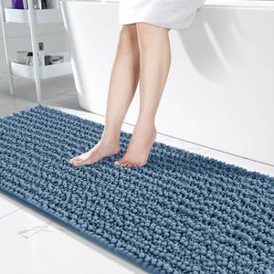 lot 1034 image: Yimobra Bathroom Runner Rug, 70 x 24, Long Bathroom Rugs Large Bath Mat, Soft Super Absorbent and Thick, Non-Slip, Machine Washable, Carpets for Home, Nursery, Bed and Living Room, Denim Blue
