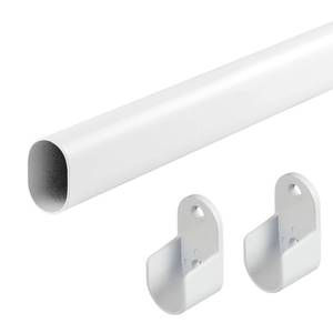 lot 1039 image: Oval Closet Rod for Hanging Clothes Adjustable Closet Rods 18 to 40 Inch Heavy Duty White Poles Bar Closet Rod Expandable for Wardrobes Laundry RV