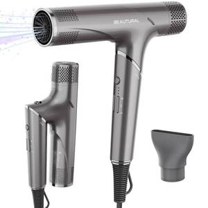 lot 1042 image: BEAUTURAL Hair Dryer, 1600W High-Speed Foldable Travel Blow Dryer, 110,000 RPM Brushless Motor Million Ionic for Fast Drying & Frizz Control, 3 Temps & 3 Speeds, Dual Voltage for Worldwide Use - Retail $78.16