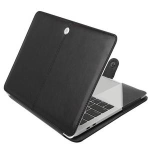 lot 1075 image: MOSISO Compatible with MacBook Air 15 inch M4 A3241 M3 A3114 M2 A2941 2025 2024 2023 Pro 15 Case A1990 A1707 2019-2016, PU Leather Portfolio Protective Stand Cover Sleeve with Clear Strip, Black