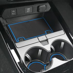 lot 1079 image: Auovo Cup Holder Insert Liners Compatible with Toyota Prius Accessories 2023 2024 2025 Prius Prime Anti-dust Cup Coasters Door Pocket Mats (Multipc-Set, Blue Trim)