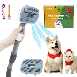 lot 1088 image: IZSOHHOME Dog Cat Brush for Shedding and Grooming,Two Replacement Heads,Massage the skin,Easy to Clean Comb for Long Short Haired Pets,use with Vacuum,Compatible with 32mm&35mm Universal Vacuum