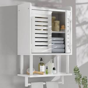 lot 1095 image: AmazerBath Bathroom Wall Cabinets, Bamboo Medicine Cabinets with Towel Bar, Hanging Over The Toilet Storage Cabinet with Adjustable Shelves, Organizer Cabinet for Small Spaces, 8.3x16.5x26.6 Inches