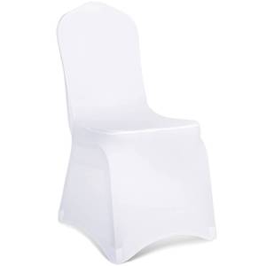 lot 1097 image: Babenest Spandex Chair Covers, Upgraded MultiPCS Stretch Washable Fitted Banquet Chair Slipcovers, Universal Elastic Dining Room Chair Protector for Wedding Party Holiday Celebration (White)