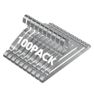 lot 1104 image: SPECILITE Wire Metal Clothes Hangers Bulk Pack with Groove, 16.7 Inch, 12 Gauge Ultra Thin, Non Slip, for Standard Size Suits, Shirts, Pants, Skirts, Silver