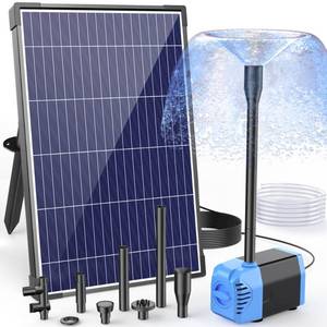 lot 1105 image: POPOSOAP Solar Water Pump, 12W Solar Fountain Pump 160GPH Flow Adjustable Solar Powered Water Pump with Dry-Run Protection for Fish Pond, Wildlife Garden, Ponds, Waterfall, Hydroponics