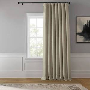lot 1106 image: HPD Half Price Drapes - Faux Linen Curtains for Living Room (1 Panel) - 100W X 108L - Extra Wide Textured Room Darkening Curtains for Bedroom 108 Inches Long - Drapes for Home Decor, Oatmeal