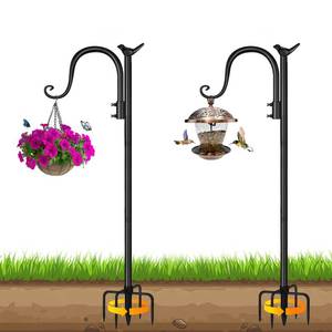lot 1113 image: CL FUN Shepherds Hooks for Outdoor, 80 Inch 2 Pack Adjustable Bird Feeder Pole Heavy Duty Shepherd Hooks for Bird Feeder, Hanging Plant Baskets, Solar Lights, Lanterns, Wedding Decor