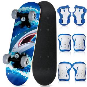 lot 1125 image: Honoson Multi Pcs Skateboard for Toddlers Beginners Knee Elbow Pads Wrist Guards Gear Set (Shark, Age 2-5 Kids 17 x 5)
