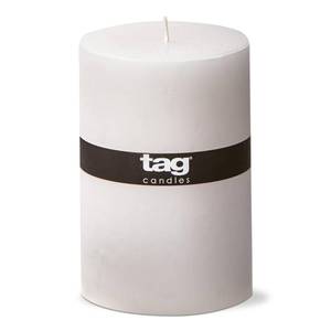 lot 1128 image: TAG Chapel 4X6 White Pillar Paraffin Wax Candle Unscented Drip-Free Long Burning 130 Hours For Home Decor Wedding Parties 4x6 White