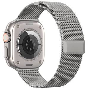 lot 1141 image: EPULY Compatible with Apple Watch Band 44mm 45mm 46mm(Series 10) 49mm,Stainless Steel Mesh Loop Magnetic Clasp for iWatch Ultra Series 9 8 SE 7 6 5 4 Women Men -49464544mm Titanium