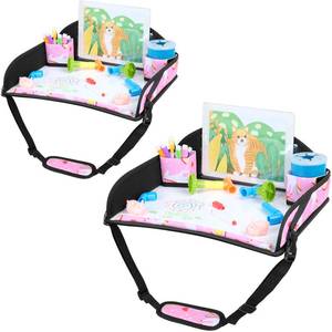 lot 1150 image: COOLBEBE Kids Travel Tray for Toddler Car Seat, Travel Tray for Airplane, Toddler Car Seat Lap Tray, Carseat Table Tray for Kids Travel Activities (Pink Unicorn -2PCS)