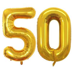 lot 1164 image: GOER Number 50 Balloons for 50th Birthday Party Decorations,42 Inch Jumbo Foil Helium Balloons for 50th Anniversary (Gold)