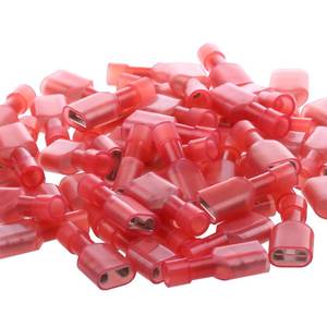lot 1174 image: AIRIC UL Listed Red Female Spade Connector 22-16 AWG, 100 Pcs Nylon Electrical Crimps Terminal Connectors for Speaker Auto, Wiring Connect Quick Disconnect Crimp Terminals for 22,20,18,16 Gauge Wire