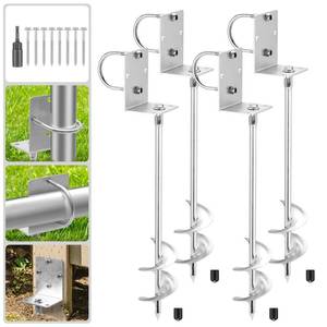lot 1181 image: Kingsyard Ground Anchors Screw, 20 Total Length Set of 4 Multi-Purpose Trampoline Stakes Heavy Duty, 3 Wider Spiral Mobile Home Anchors, Stakes for Shed, Swing Sets, Carports, Fence, Garden