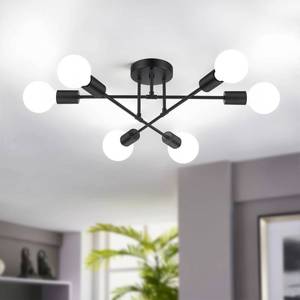 lot 1184 image: Modern Sputnik Chandelier 6-Light Industrial Ceiling Lights Fixture 22 Black Semi Flush Mount Ceiling Light with E26 Base Sputnik Lights Fixture for Dining Room Bedroom Foyer Hallway Living Room