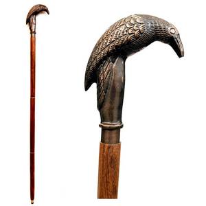 lot 1186 image: Walking Cane - Handmade,Wooden, Ergonomic, Stylish - Canes for Men, Cane for Women - Elderly Walking Sticks for Seniors, Unique, Wood (Raven)