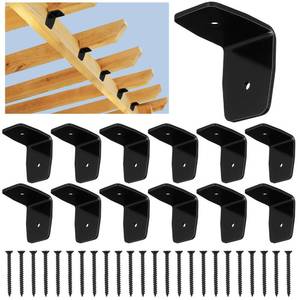lot 1199 image: MorningRo 12pcs 2 Black Rafter Clips Galvanized Steel Rafter Brackets Pergola Hardware Hurricane Clips Ties with Screws for Lumber Pergola, Timber Beam, Ceiling Joist