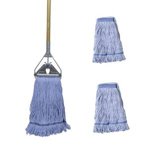 lot 1902 image: Midoneat Heavy Duty Commercial Industrial Mop ,58 Looped-End String Wet Cotton Mops for Floor Cleaning, Including Three mop Head Replacement