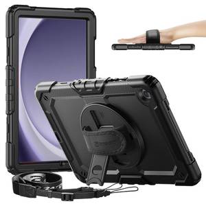 lot 1927 image: Timecity Case for Samsung Galaxy Tab A9 A9 Plus 11 inch, Full-Body Protective with Screen Protector, Rotating Stand, HandShoulder Strap for Galaxy A9 Tablet (SM-X210X216X218)- Black