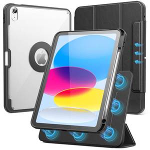 lot 1928 image: SPARIN Case for iPad A16 11th 10th Generation 20252022 (1110.9) with Pencil Holder, Magnetic Detachable Hybrid Stand, PortraitLandscape Angle, Clear Protective Case, Auto WakeSleep-Black