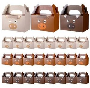 lot 1937 image: Cholemy Highland Cow Treat Boxes 24-Pack Party Favor Boxes