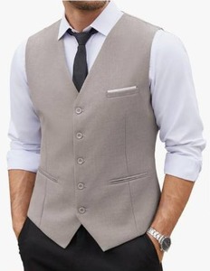 lot 1942 image: COOFANDY Mens Slim Fit Business Formal Waistcoat XXL