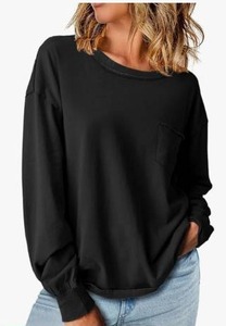 lot 1946 image: Bloggerlove Womens Long Sleeve Crew Neck Basic Top Small