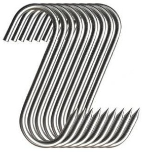lot 1948 image: MUFEDAT 7-inch Stainless Steel Meat Hooks 10-Pack 4.6mm