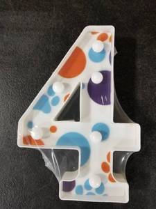 lot 1955 image: LED Marquee Number 4 Light with Polka Dot Design