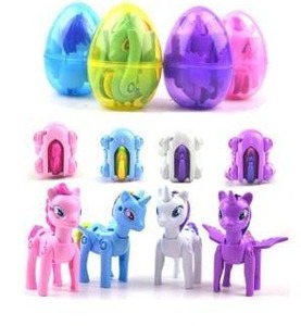 lot 1956 image: QINGQIU 4-Pack Jumbo Unicorn Deformation Easter Eggs with Toys