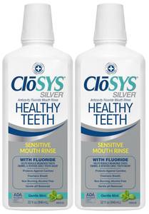 lot 1959 image: Closys Healthy Teeth Anti-Cavity Oral Rinse Mouthwash with Fluoride, Non-Burning, Non-Irritating 32 Fl Oz (Twin Pack)