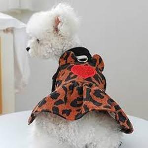 lot 1953 image: AinLenElf Dog Dress for Small Dogs Girl, Holiday Outfit, Princess Plaid Dresses, Pet Cat Apparel Winter Clothes Coffee L