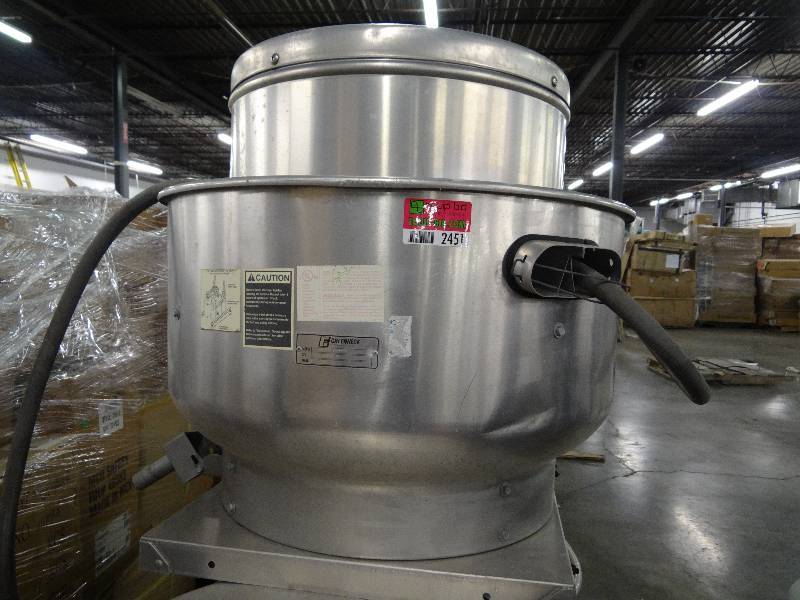 lot 2451 image: Greenheck Aluminum Updraft Exhaust Fan Model # CUBE-161-LMO6-QD