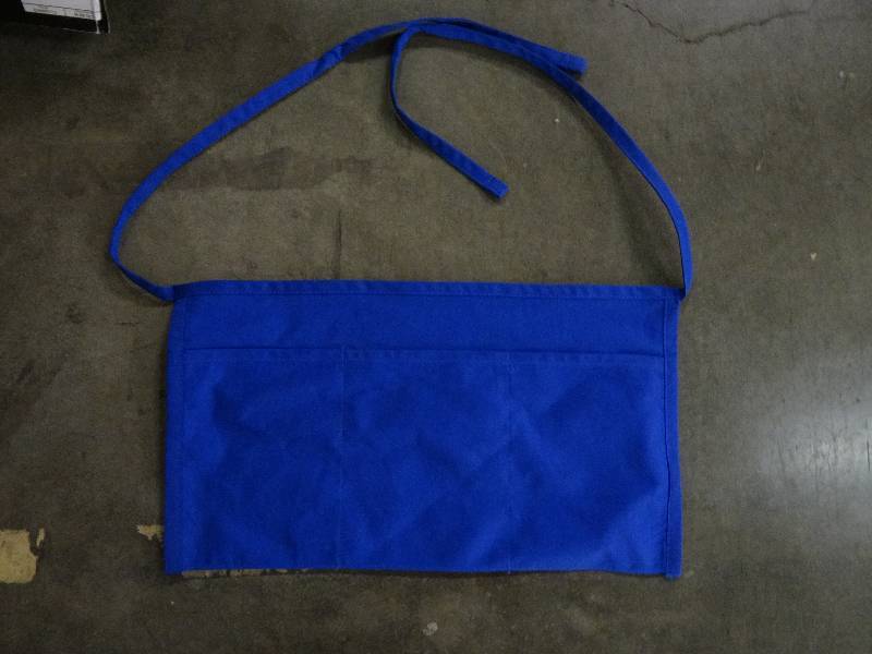 lot 4112 image: Lot of 300 Royal Blue 3-Pocket Aprons